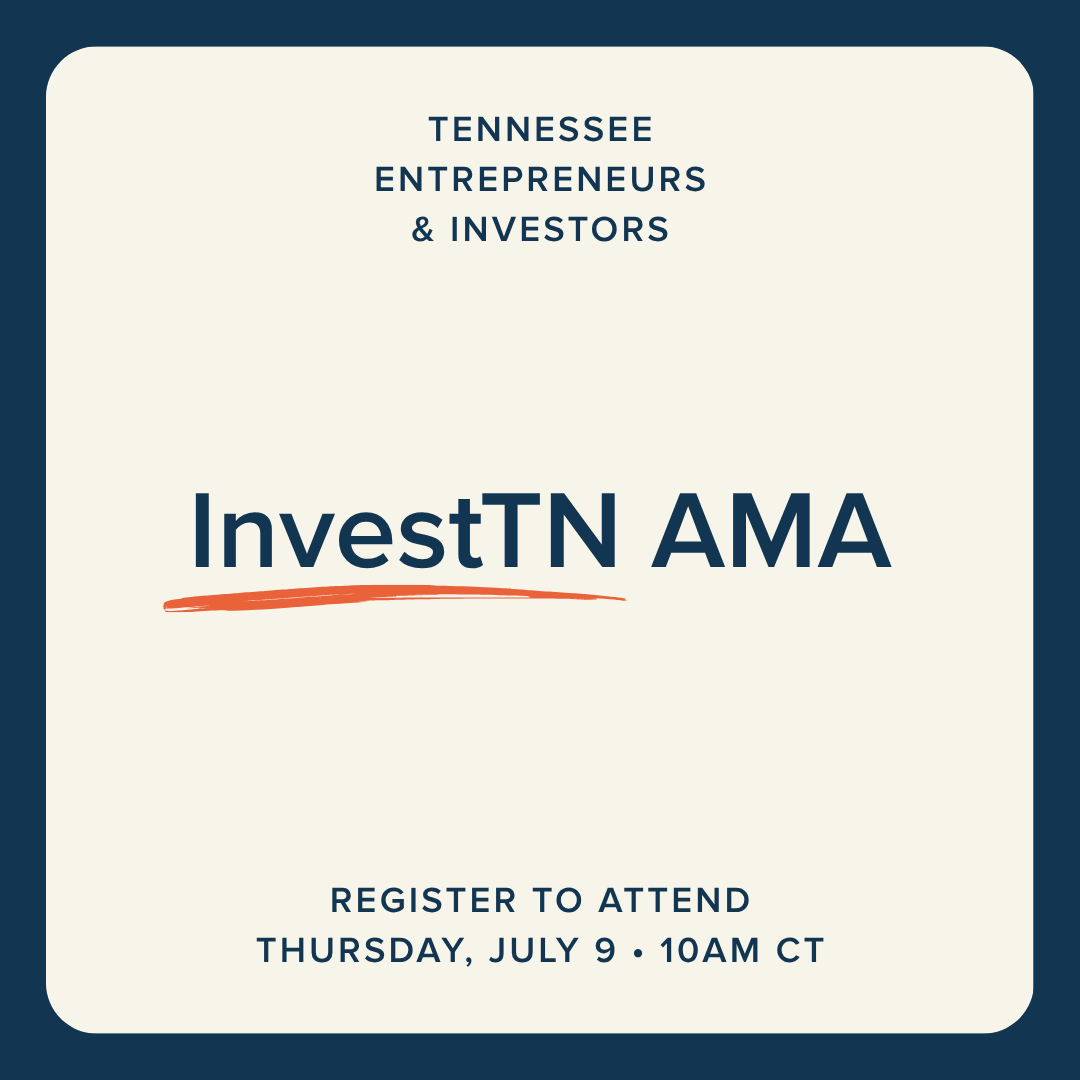 LaunchTN's tweet photo. Join #LaunchTN Thursday, July 9 for a free virtual session built for entrepreneurs interested in funding opportunities and investors looking to connect with high-potential Tennessee startups.

Save your spot at https://t.co/LQ8ugtvy48 https://t.co/yObPMnoQGV