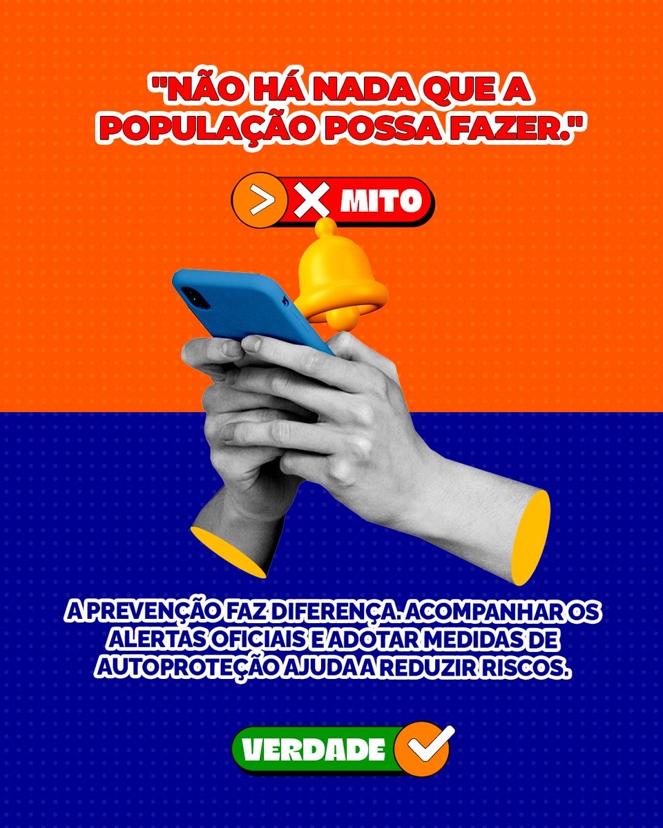 defesacivilbr's tweet photo. 🌎 Mitos e verdades sobre o El Niño: você realmente sabe como esse fenômeno influencia o clima no Brasil? Confira o carrossel e fique por dentro dos fatos.

🚨 A prevenção começa com a informação. Cadastre-se para receber os alertas oficiais da Defesa Civil: envie o CEP da sua região para 40199.