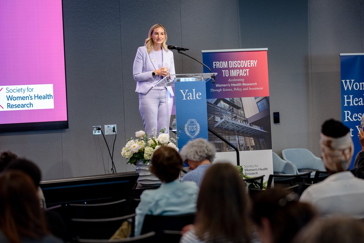 SWHR's tweet photo. Thanks to all who joined for the collaborative event, "From Discovery to Impact," hosted by SWHR and @WHRyale. The day gathers leaders to discuss what's needed to move the needle in women's health. #SWHRtalksWomensHealth
Photo credit: Yale School of Medicine, Anthony DeCarlo https://t.co/tI9xesFTep