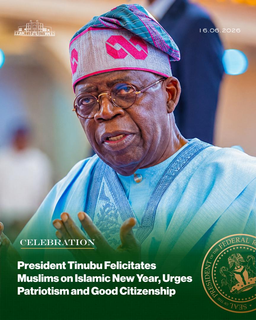 RealEnigmaNG's tweet photo. President Tinubu Felicitates Muslims on Islamic New Year, Urges Patriotism and Good Citizenship
#RenewedHopeAgenda
#PresidentTinubu
#StatehouseDigital
#PresidentialVillaUpdates https://t.co/bRFYoC2TLr