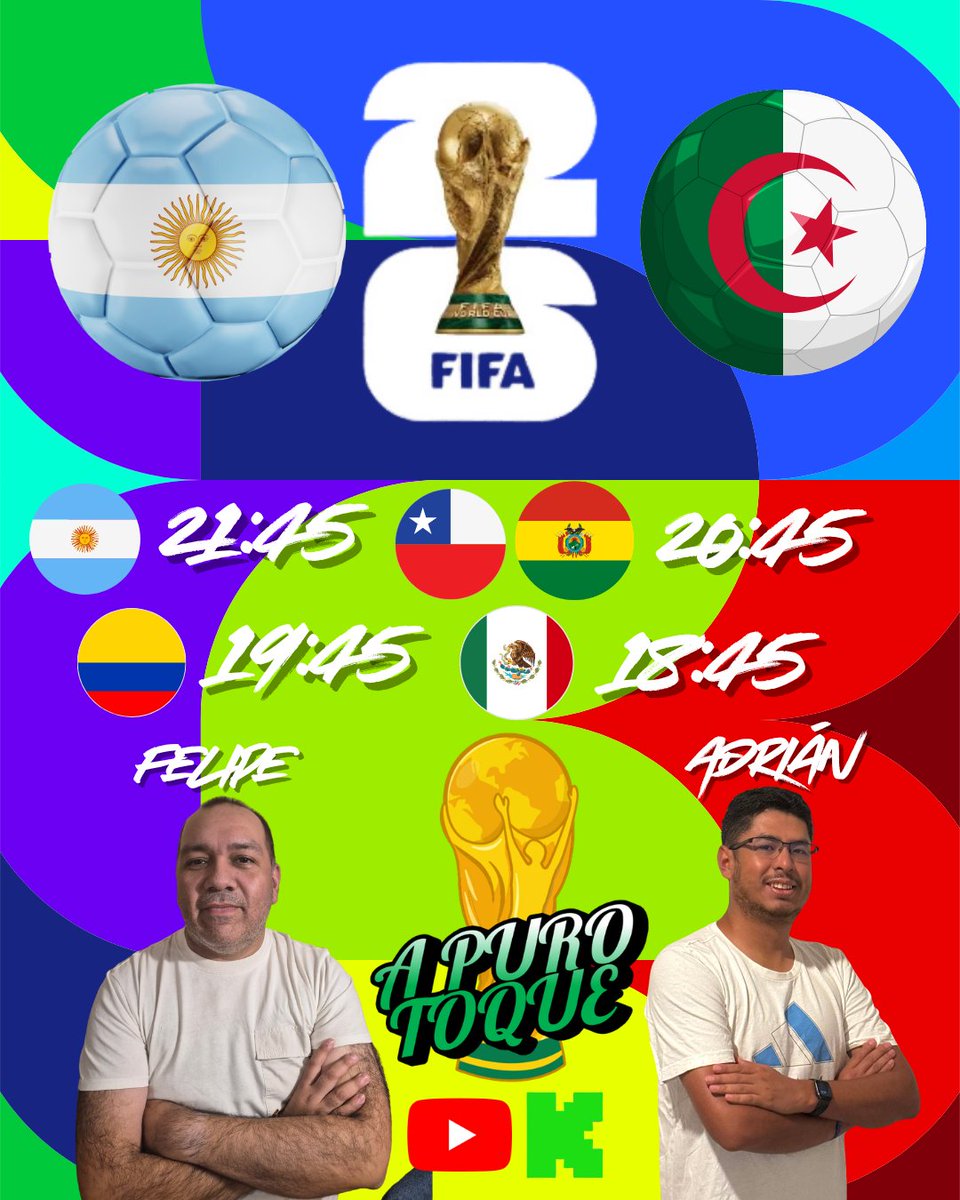 APuroToque26's tweet photo. 🎙️ @calippoallendes 
🗒️ @adru17 

📺 https://t.co/ilKRNx2XVS

#mundialdefútbol2026 #argentina #argelia #FIFAWorldCup https://t.co/TSFQGgD0bq