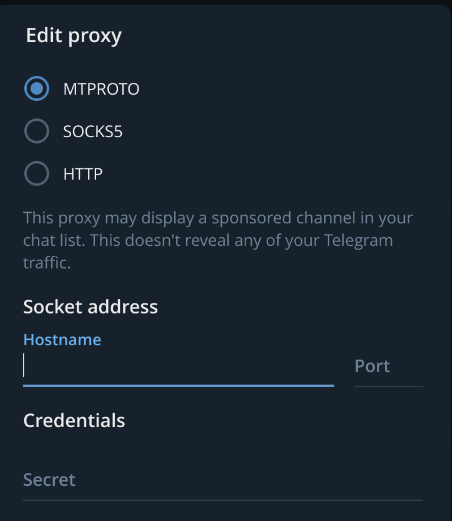 kodejeet's tweet photo. you can just add a proxy server on your telegram. (for the dummies)

settings > data &amp; storage > scroll down, Proxy Settings

keep it MTPROTO and use the creds from https://t.co/ptLyY0tYf2 its open source.

also fuck NTA. free the Internet from Lambani Ladani and conservatives. https://t.co/EAExoTCiHO