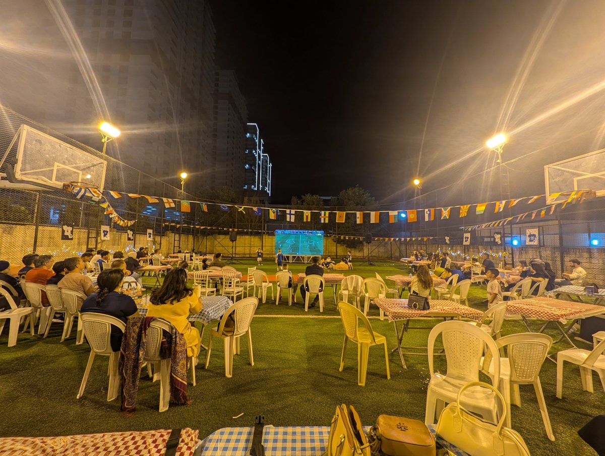 RebazQ's tweet photo. Families of the Daniel Mitterrand French School of Slemani in Kurdistan gathering to watch the #France vs #Senegal match.

@FranceErbil https://t.co/VZZAdYSV18