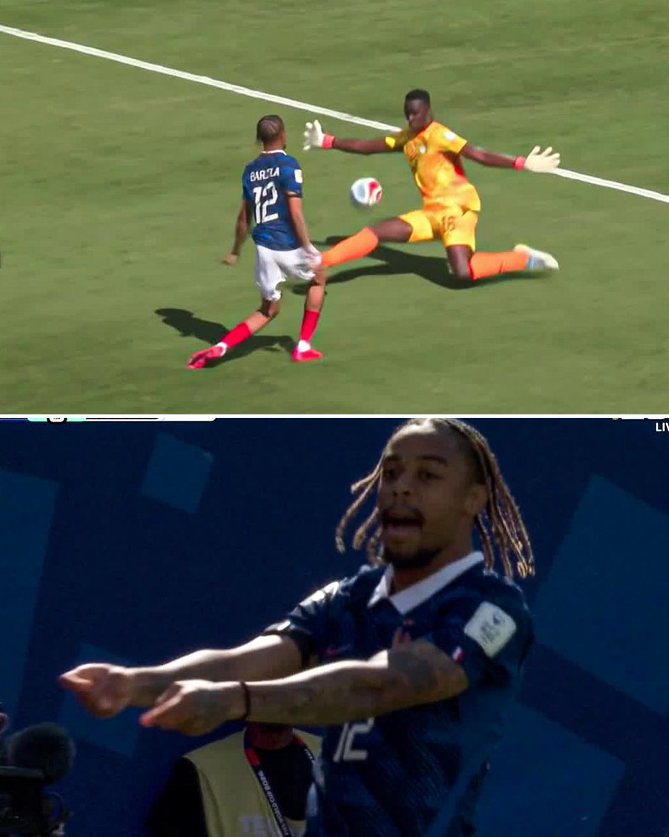 ESPNFC's tweet photo. BRADLEY BARCOLA DOUBLES FRANCE'S LEAD 😤
 
The youngster gets his first World Cup goal 🤩 https://t.co/6s9fLPRIMk