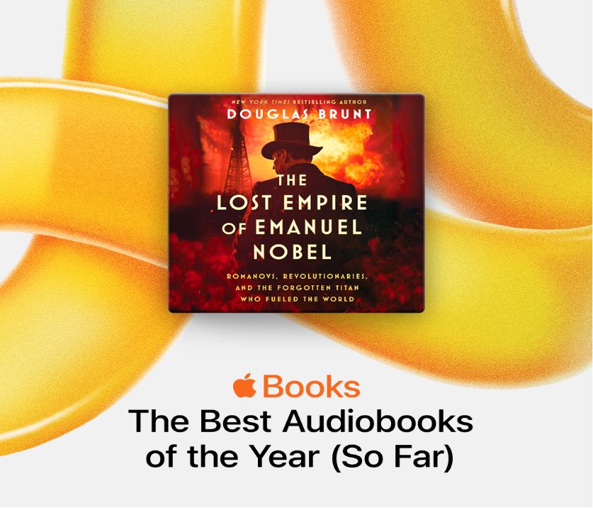 DougBrunt's tweet photo. Apple selected NOBEL for ‘Best Audiobooks of the Year (So Far)’ - still time for Fathers and all other reader/listeners. Thank you @AppleBooks @SiminAudio @AtriaBooks https://t.co/BcsxdLkbX3