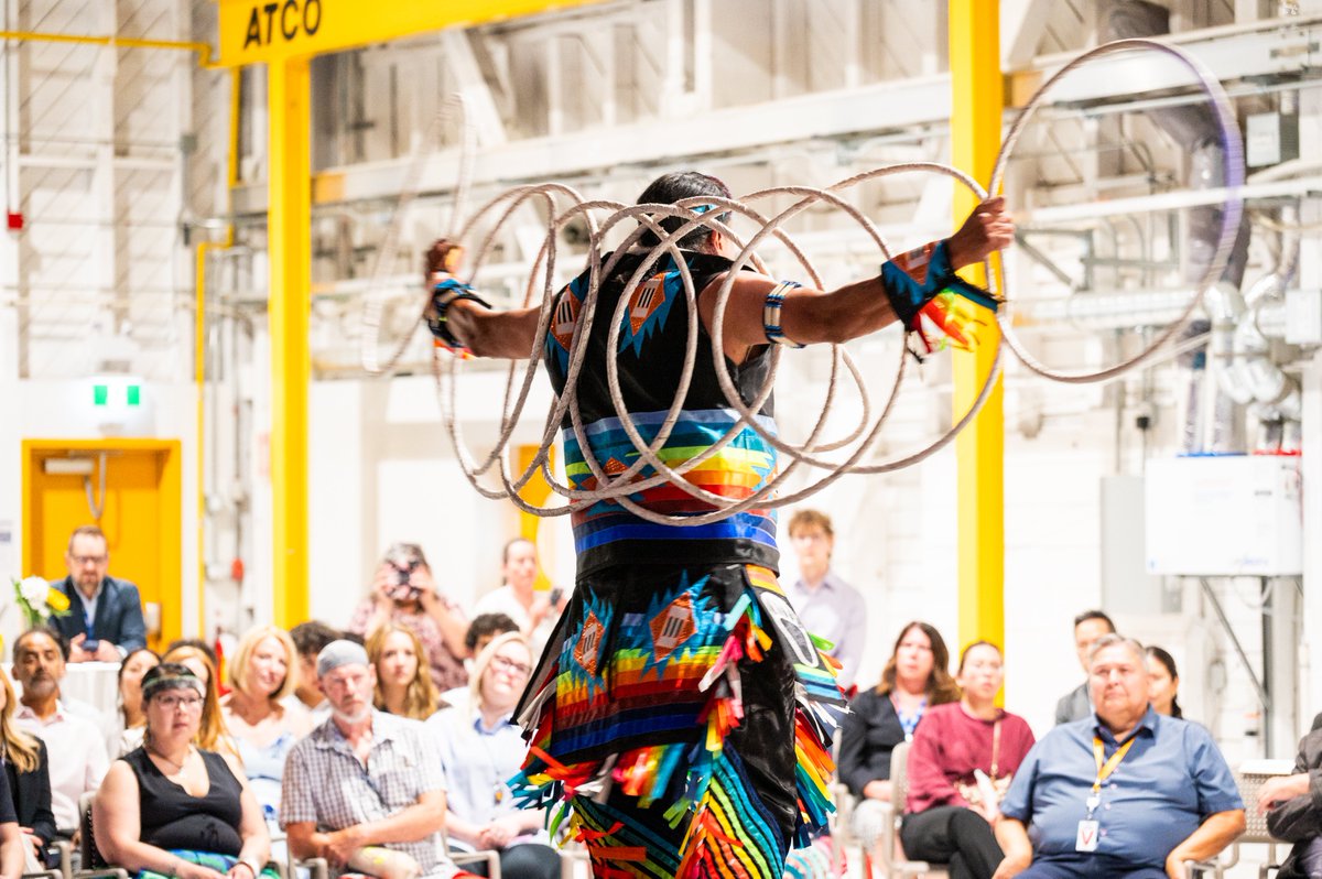 ATCO's tweet photo. Today we hosted our Indigenous Peoples Day Celebration to recognize and celebrate the diverse cultures, traditions and contributions of First Nations, Inuit and Métis peoples. It was an honour to welcome ATCO Chair & CEO Nancy Southern and the Indigenous Advisory Board as we celebrated.

The event highlights included drumming, world champion hoop dancing by Quentin Pipestem and Inuit throat singing by Denise Klengenberg-Bryan.

Thank you to everyone who joined us in creating a space of connection, respect and shared commitment to reconciliation. #NationalIndigenousPeoplesDay