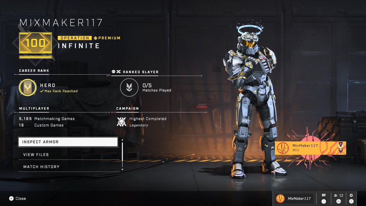 MixMaker117's tweet photo. Hit Hero rank in #HaloInfinite back in March, too ✌️ https://t.co/vQAKHsKVw9
