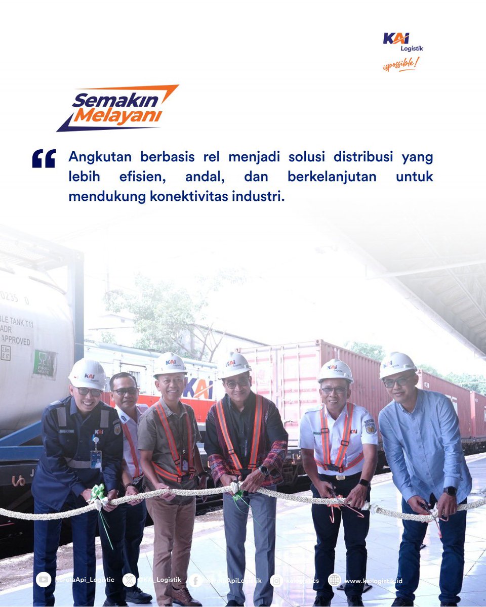 KA_Logistics's tweet photo. Halo sobat KALOG!

Kini layanan angkutan peti kemas KAI Logistik semakin kuat dengan hadirnya KA Ronggo dan KA Klari 2. Penambahan perjalanan ini menjadi langkah KAI Logistik dalam mendukung distribusi barang yang lebih lancar dan efisien. https://t.co/l9xTn6i9wi
