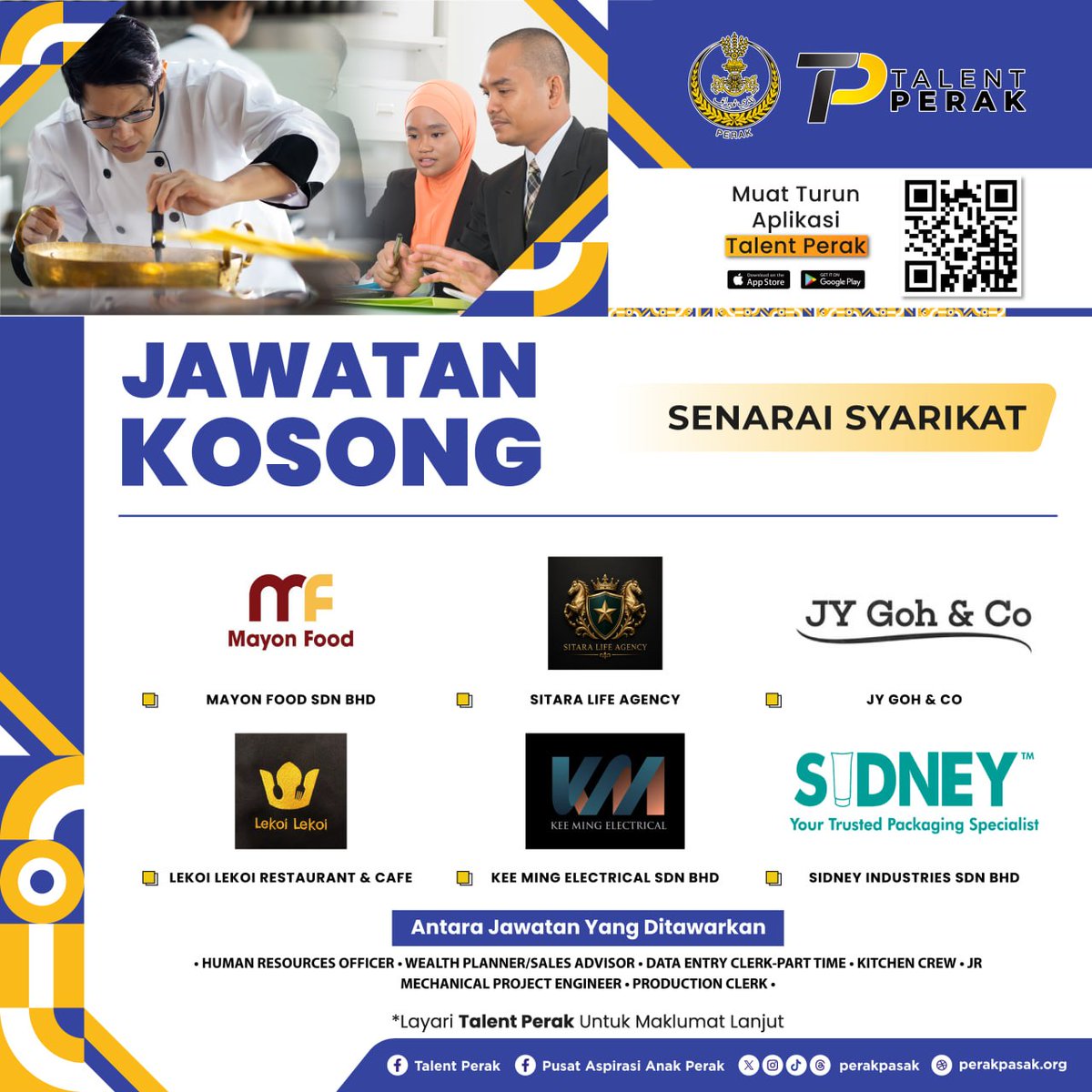 perakpasak's tweet photo. 🗣 𝐖𝐀𝐑𝐆𝐀 𝐏𝐄𝐑𝐀𝐊, 𝐉𝐎𝐌 𝐓𝐄𝐍𝐆𝐎𝐊 𝐍𝐈❗️ 

Pelbagai jawatan kosong daripada pelbagai sektor kini dibuka🔥

Antara Jawatan yang Ditawarkan:
📍𝐇𝐔𝐌𝐀𝐍 𝐑𝐄𝐒𝐎𝐔𝐑𝐂𝐄𝐒 𝐎𝐅𝐅𝐈𝐂𝐄𝐑
📍𝐃𝐀𝐓𝐀 𝐄𝐍𝐓𝐑�� 𝐂𝐋𝐄𝐑𝐊-𝐏𝐀𝐑𝐓 𝐓𝐈𝐌𝐄
📍𝐊𝐈𝐓𝐂𝐇𝐄𝐍 𝐂𝐑𝐄𝐖 https://t.co/TWlZ0AgVoa