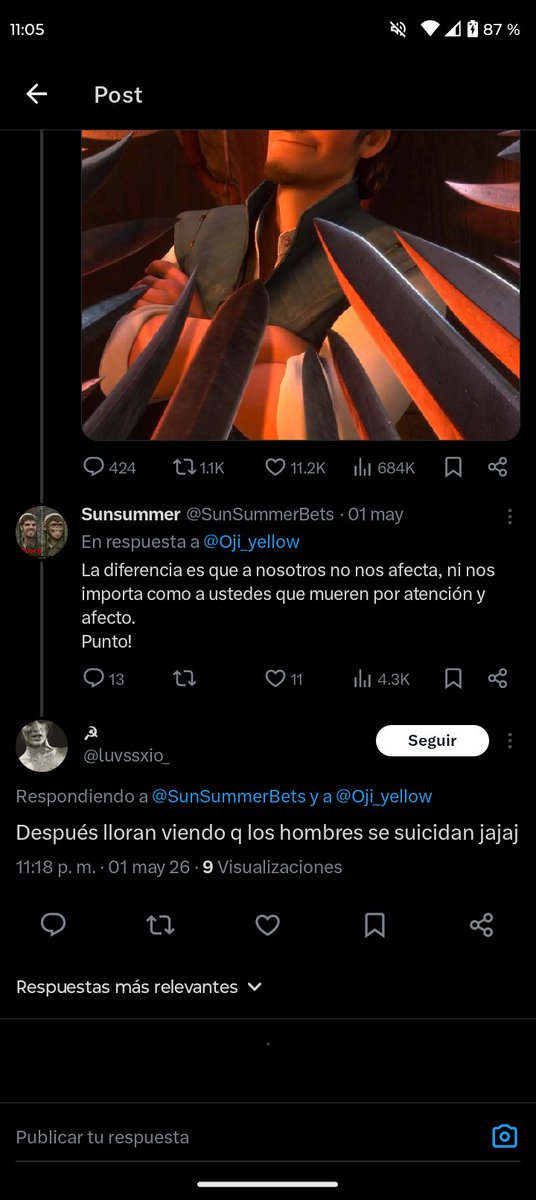 aaaaaaaaa517's tweet photo. @luvssxio_ @Uricarp91218 despues lloran viendo que matan a mujeres jajaj https://t.co/dkLfkdPdqu