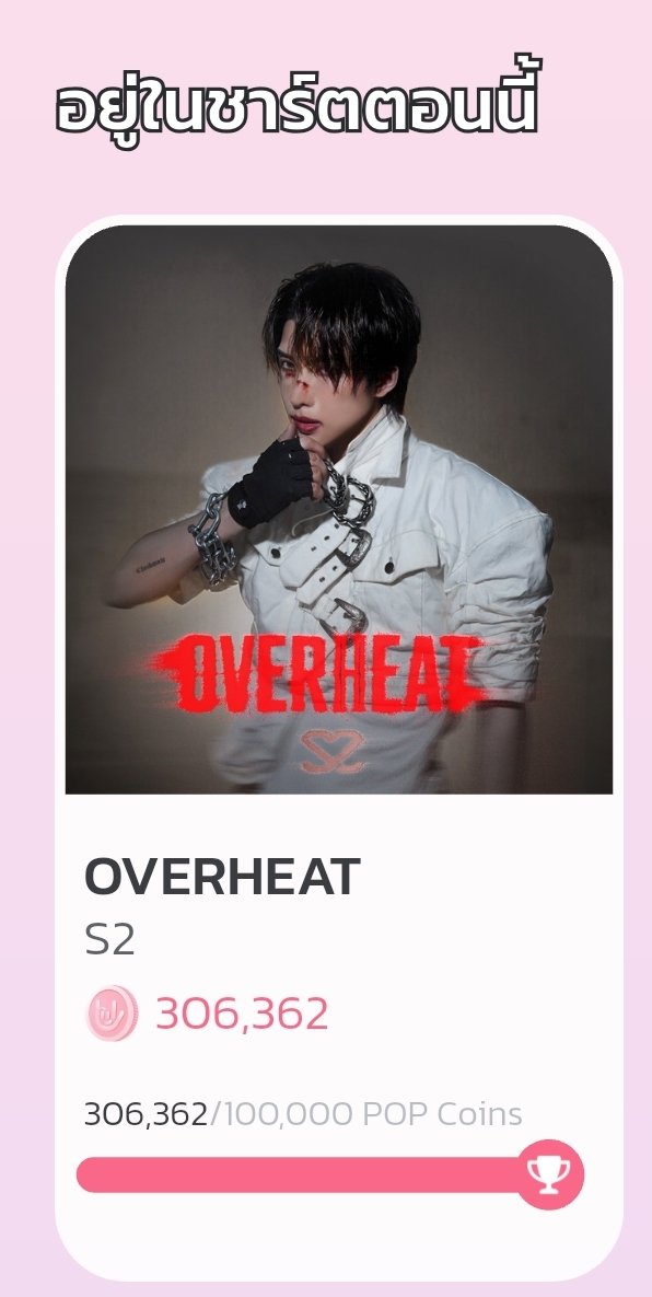 Dataheat_S2's tweet photo. S2's OVERHEAT ranked third in the overall Tpop voting chart for Week 22, 2026. Everyone has done their utmost.
 
Our data team cast approximately 100,000 free and quest votes plus 91,724 Pop Coins this week. Advertising expenditure totalled 14,100 THB, of which 4,700 THB will be allocated for Week 23’s use.
 
Sincere thanks to magentababy, horizone and bonoh from the Chinese fan community for your participation and backing. We had an unforgettable night on the evening of June 3rd.
 
Let’s keep voting and boost the MV views consistently for the coming two weeks.💪🔥
https://t.co/Cc7dyxdUpX

#S2_OVERHEAT
#S2TheSunset #NoeulNuttarat
#MagentaBoy #Horizone
#Bonoh #BossNoeul