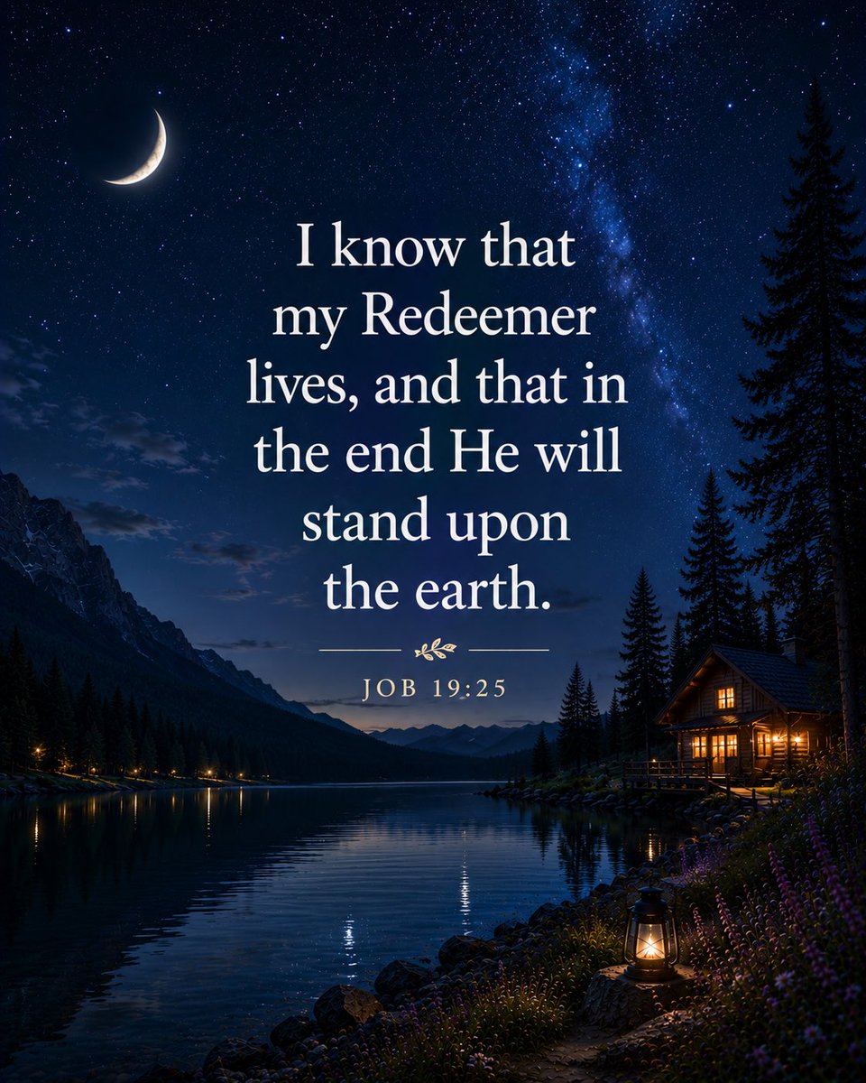 VersePortion's tweet photo. Even in the darkest seasons, hold on to this truth: your Redeemer lives. Hope is never lost when God is your foundation. 🌙

Job 19:25 https://t.co/TF8ae80Y2h