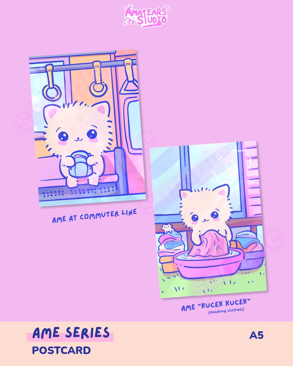 amatearsstudio's tweet photo. Get ready to see more of Ame as she pops up across our content and shares more of her journey with you!🐱💕

Ame Postcard series are availble for mail order!
get in here! 
🔗https://t.co/02ETHvQgds https://t.co/2PcIe0uXyR