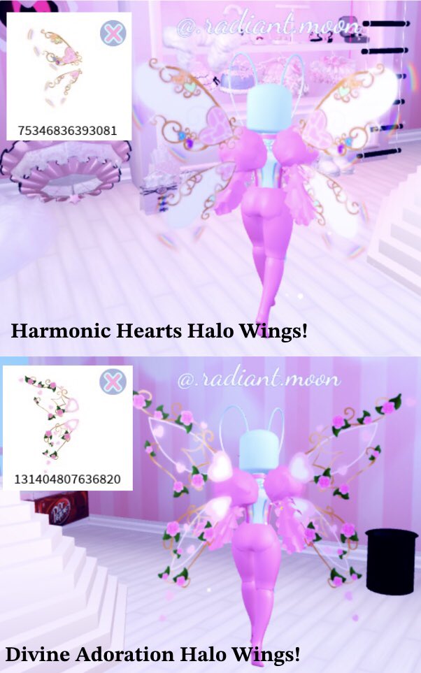 Vanity_M00n's tweet photo. @RoyaleHighValks
โจ๐ค Random Halo Wings pack made by me!! ๐คโจ
Compatible with Fallen Fae wings!! ๐ค
#royalehigh #RHCommunity #rhtc https://t.co/TeHBcf0U6N