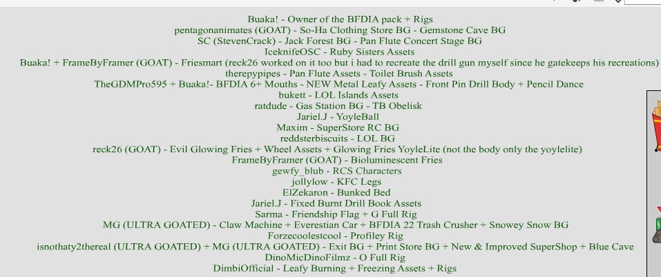 This is all the stuff I've added so far,, I also deleted some of the ...