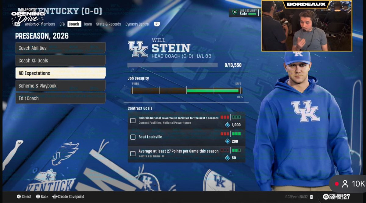 CoachSteinUK's tweet photo. First look at Kentucky Football in CFB27 😼👀 https://t.co/s0sU3uslze