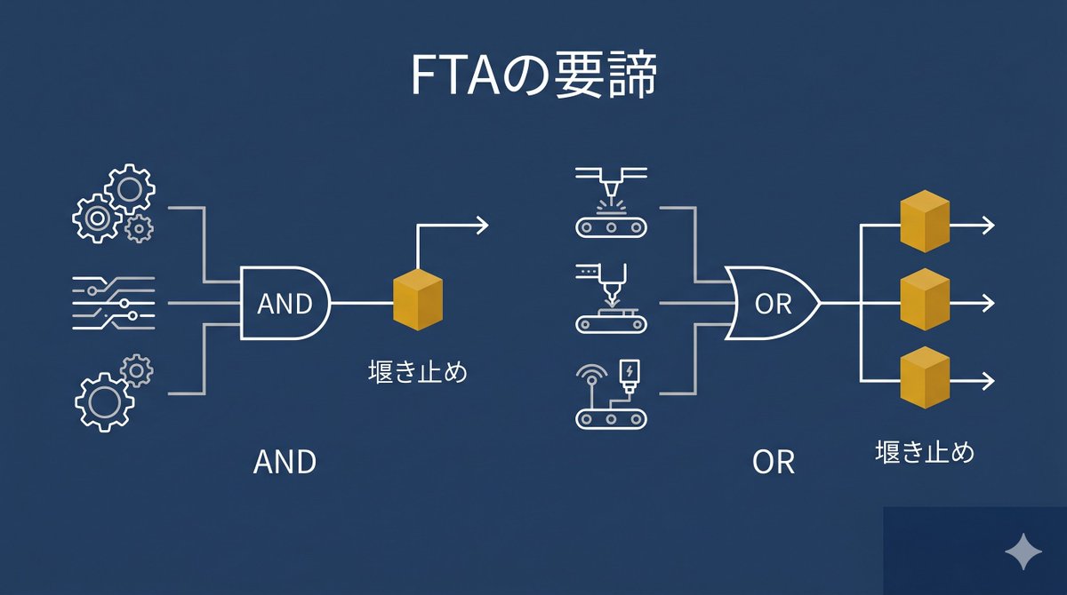 もう一つ。FTAを描くときに効くのは、「と」と「または」の区別です 