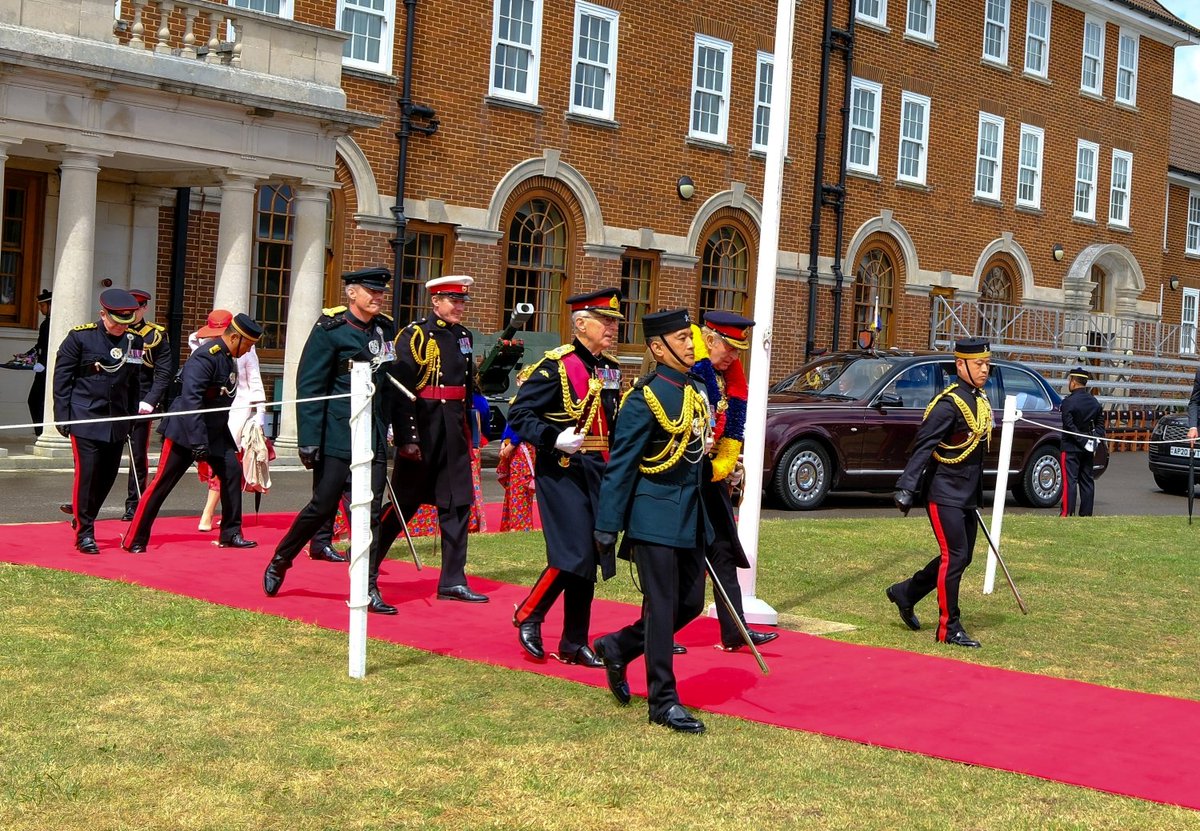 Gurkha_Brigade's tweet photo. The Royal Artillery (RA) and the Brigade of Gurkhas were honoured to welcome His Majesty King Charles III as the Inspecting Officer for the official formation parade of The King’s Gurkha Artillery (KGA) on 4 June 2026. 

His Majesty was received with a 21‑gun salute before being presented with a traditional mala flower garland. Children of Gurkha families then stepped forward to offer flowers to the King, adding a warm and personal touch to the occasion. 

In his address, His Majesty celebrated the establishment of the British Army’s newest regiment and expressed his pride in witnessing the formation of the KGA in his role as Captain General of the Royal Artillery.

See the full article on our website: https://t.co/ywk3eFjfku

#Gurkha #RoyalArtillery #Nepal #Soldier #Army #BritishArmy #TheKing #KingCharles