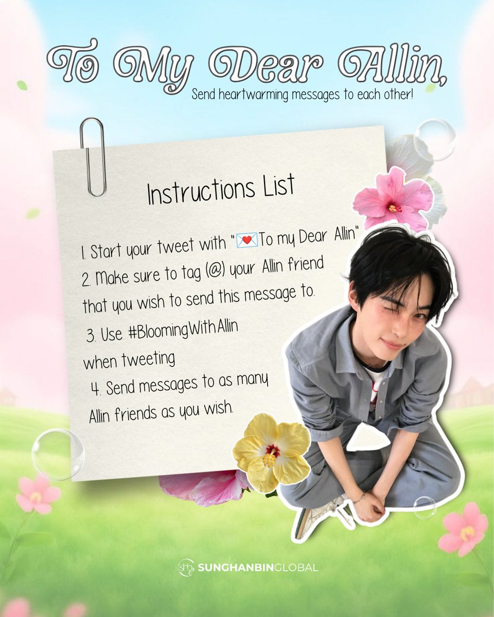 GLOBALSHB's tweet photo. 🌺  D-8: ALLIN Gratitude Chain
8 Days Until Sung Hanbin’s Birthday | Today's Bloom: Hibiscus 🌺 

Today’s activity is the ALLIN Gratitude Chain! Inspired by Sung Hanbin’s warmth, kindness, and positive outlook, we’re taking a moment to reflect on what we’re grateful for and the qualities we share with him. Share your gratitude and keep the chain blooming by passing it on to fellow Allins! 🤍

8 DAYS OF BLOOMING SUNG HANBIN 

#8DaysOfBloomWithSHB
#SUNGHANBIN
#성한빈