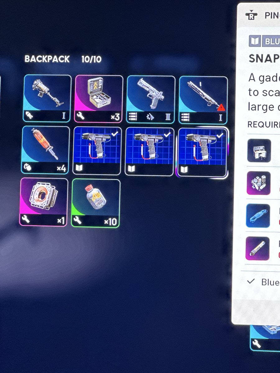 ryantbury's tweet photo. What’s the odds of finding 3 snaphook BP’s in one raid @EmbarkStudios @ARCRaidersGame https://t.co/haMHF1bKxI