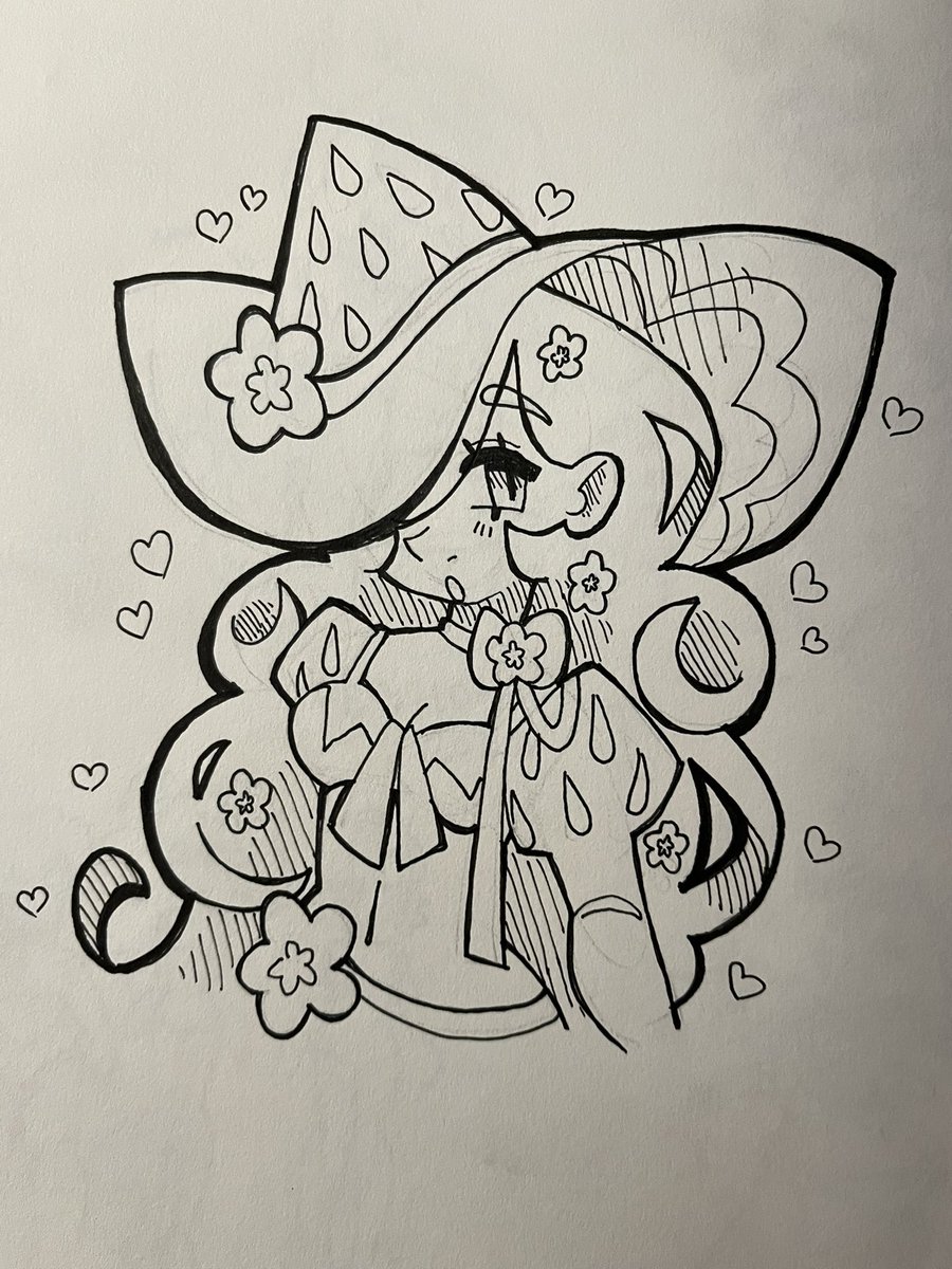 vanillaverses's tweet photo. I got new microns so I tried to draw something traditionally!!

my hand is shaky so I’m not very good at doing traditional lineart😭😭😭 there’s so many mistakes… https://t.co/AUv87RpSCW