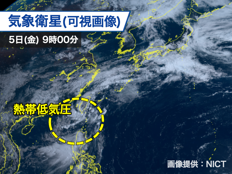 wni_jp's tweet photo. ＜熱帯低気圧の影響に注意＞
南シナ海にある熱帯低気圧が明日から週明け8日(月)にかけて日本に近づいてくる予想になっています。

西日本を中心に雨や風の強まるおそれがあるため注意が必要です。
https://t.co/YrdzSfiX3m https://t.co/R26X4IRUQ3