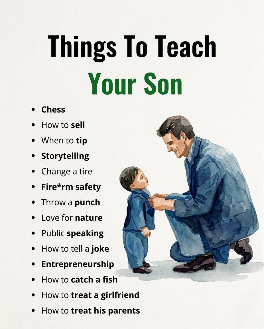 myth_coder's tweet photo. Things to Teach Your Son...👇 https://t.co/FXPlZoGx9n