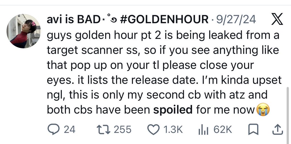 avi is BAD⋆˚࿔ #GOLDENHOUR tweet media