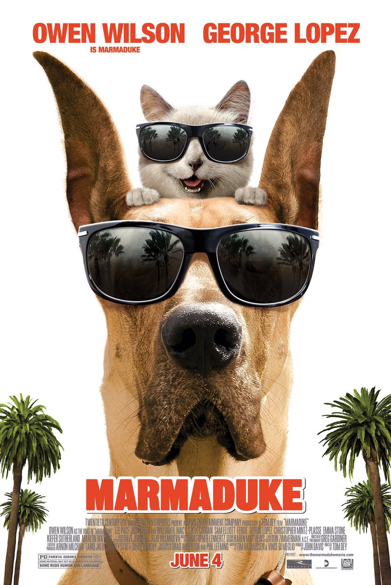 FilmNewsNos's tweet photo. 🎬MOVIE HISTORY: 16 years ago today, June 4, 2010, the movie ‘Marmaduke’ opened in theaters!

#OwenWilson @georgelopez #EmmaStone @Fergie @MintzPlasse #SteveCoogan @RealKiefer #DamonWayansJr @MarlonWayans #SamElliott #IceT (@FINALLEVEL ) @joshgad @leepace @JudyGreer @WilliamHMacy https://t.co/hW3s1PdcSY
