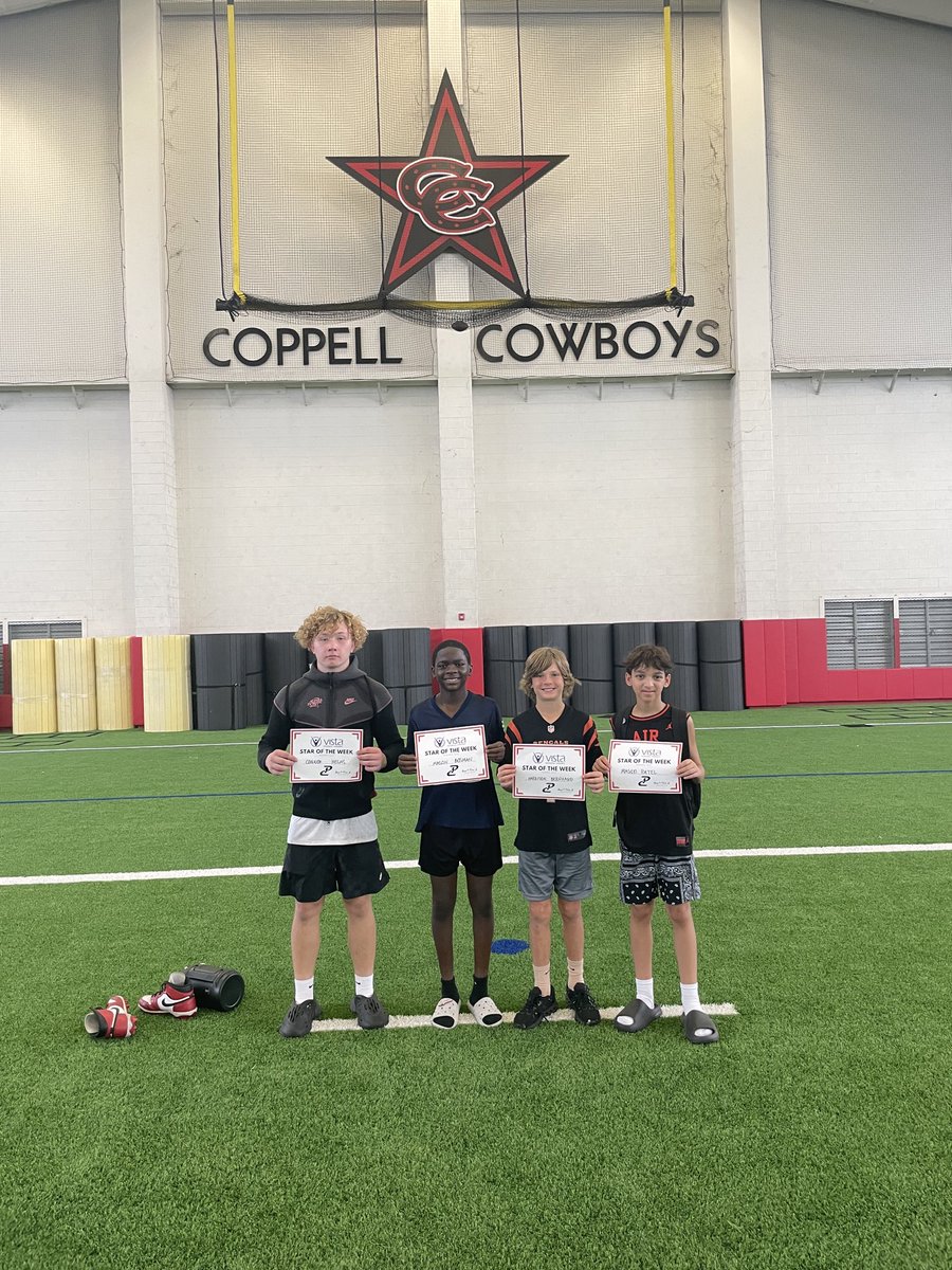 PCnowisthetime's tweet photo. 1 week down for @CoppellSports1 and what a joy it was to see almost 700 athletes come to INVEST in themselves as athletes, teammates, and people! 

Belief starts with the work first!! 

Big S/O to our ⭐️’s of the Week!
HI: Jaden, Owen, Lincoln 
F: Gabby, Quinn, Zoey
Dev: Mason, Mason, Connor, Harrison