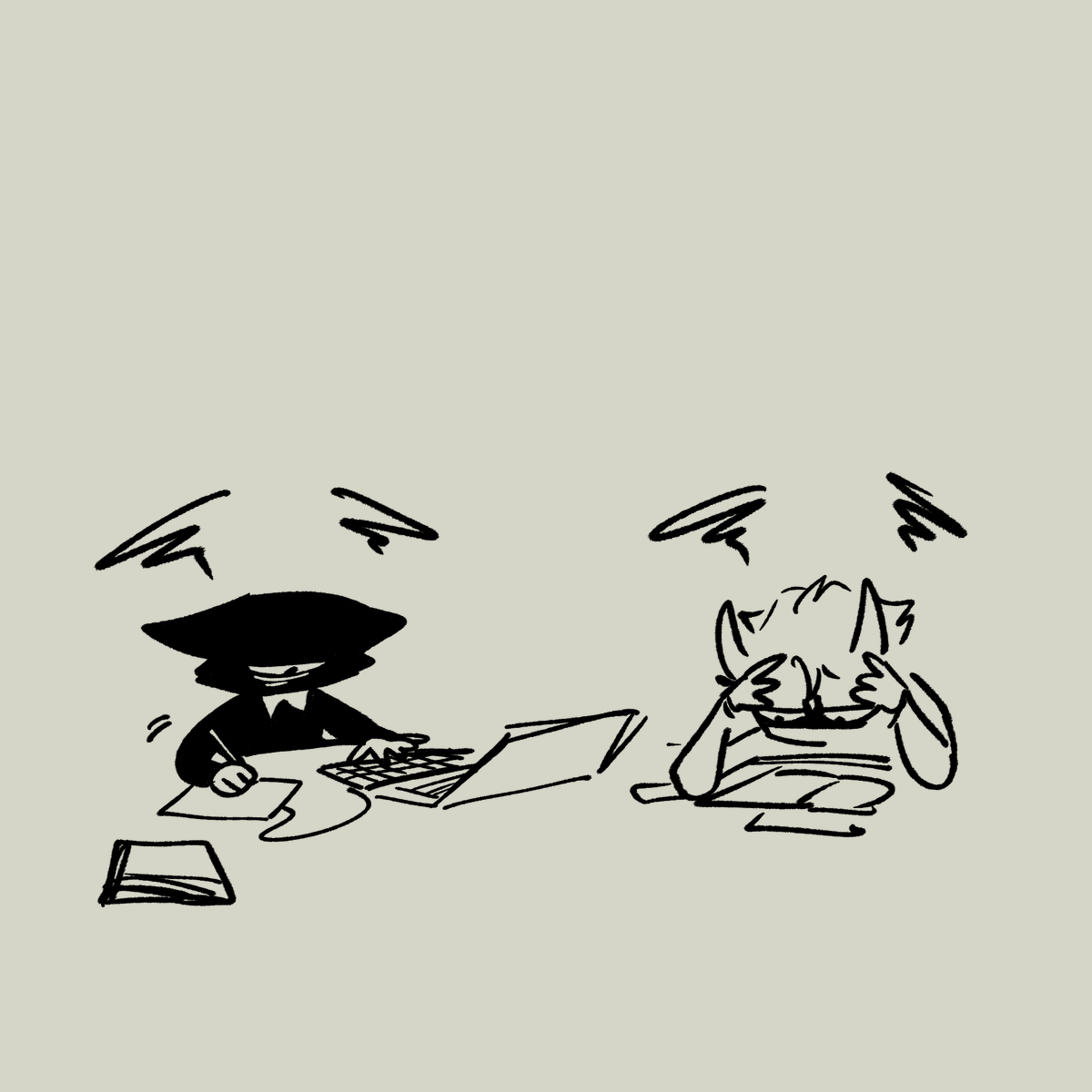 R3dPandemonium's tweet photo. this drawing is made because I'm facing my exam too/sobs https://t.co/biRrTKzKla