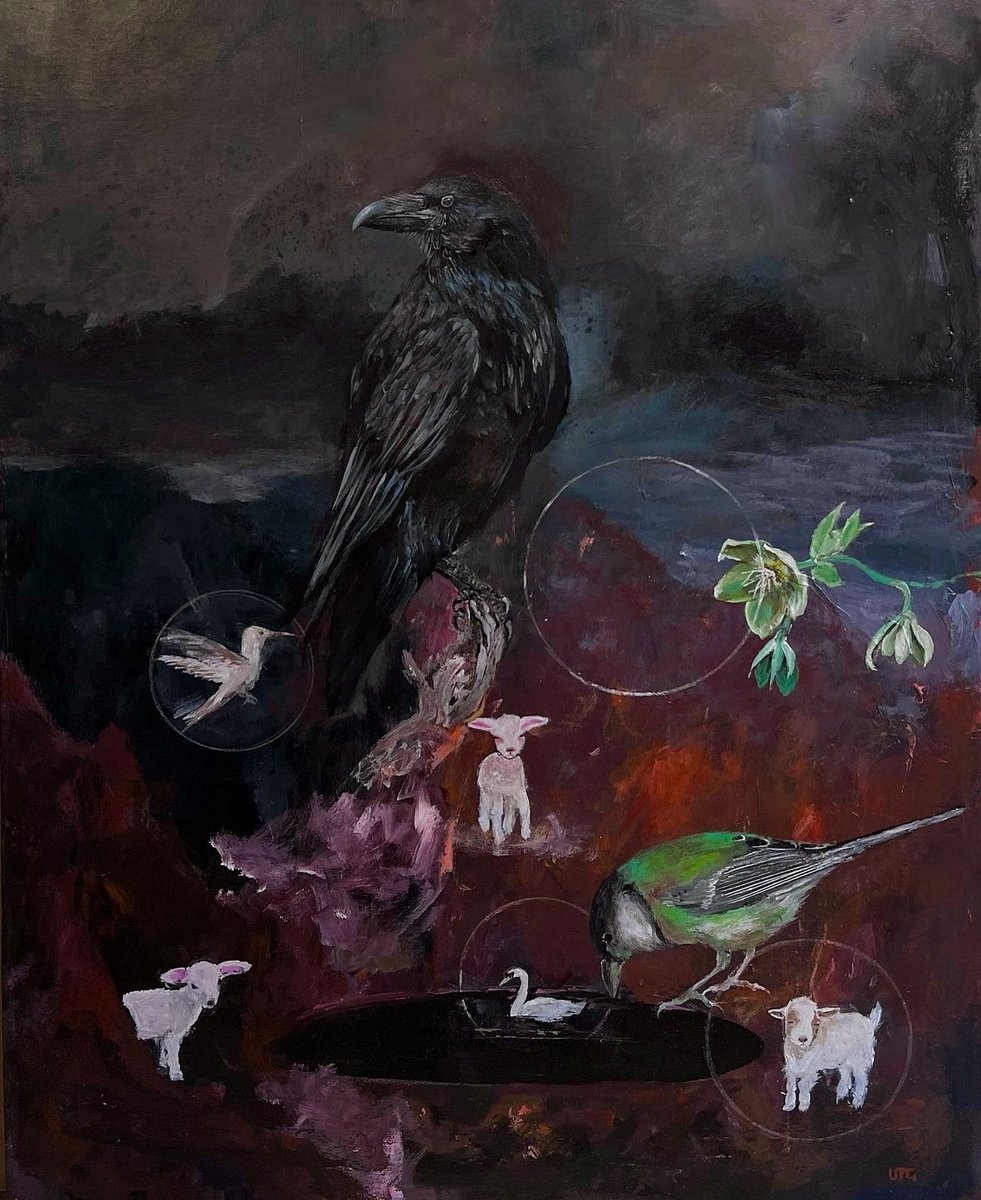 utgdeergirl's tweet photo. My imaginary world 🖤 🌱🐦‍⬛🪶🌑🐑🦢 https://t.co/N61UOXates