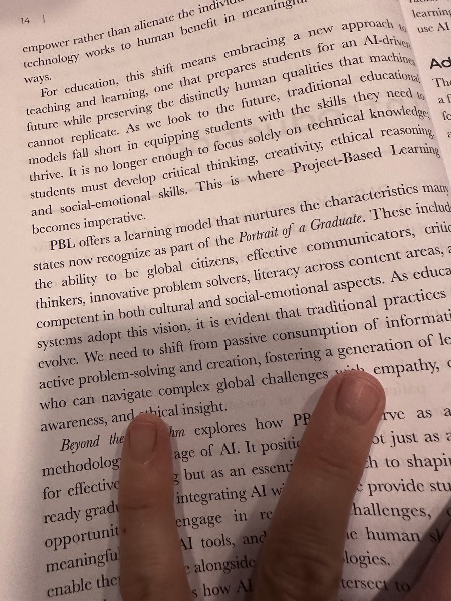 TKtalksSTEAM's tweet photo. A Portrait of a Graduate isn’t built through memorization alone.

It’s developed when students solve authentic problems, collaborate, think critically, communicate effectively, and learn to navigate emerging technologies responsibly.

📘 The Tapas Approach to Project-Based Learning

https://t.co/wGm5rR9gk2

🤖 Beyond the Algorithm: From Niche to Necessity: Project-Based Learning in the Age of AI (PBL-AI)

https://t.co/BEAOqyGGKo

Together, they offer practical strategies for helping students develop the competencies needed for the future.

📚 Available on Amazon today.

@SammonSTEAM @steammachinepd  @jmattmiller @levelupsophie 
#PortraitOfAGraduate #PBL #AIinEducation #FutureReady #DeeperLearning #StudentAgency