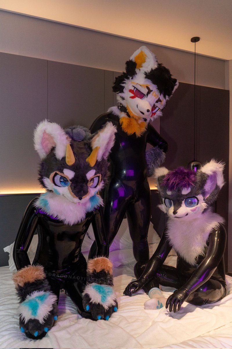 WolfDragonAoyi's tweet photo. ⚠️请注意夜间胶兽出没😈
Watch out! Latex furries are active at night!
with:@Akuraoy @yuyuanmenlan
#FursuitFriday #rubberfur #latexfur https://t.co/vzleUk0sG4