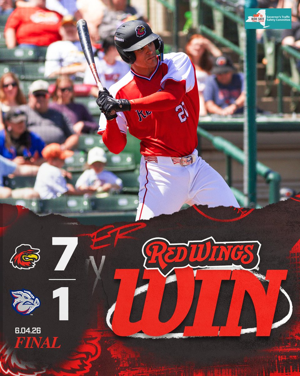 RocRedWings's tweet photo. Pork Chops 🔥 

Red Wings Win! 🪽 ⚾ https://t.co/ewJUnCQxfl