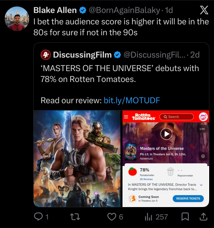 BornAgainBalaky's tweet photo. Someone better pick up that phone. Cause I freaking called it! 

Congratulations @mastersmovie ! https://t.co/is9kzbHnbi