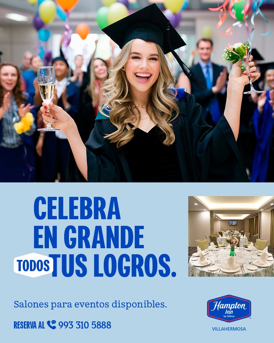 HamptonVilla's tweet photo. Las grandes celebraciones siempre comienzan con una buena planeación.🎊

Y para celebrar como se debe, nuestros salones son el escenario ideal. Prepárate para brindar por tus éxitos y vivir momentos inolvidables. 🥂

Conoce los paquetes disponibles marcando al 📞 993 310 5888. https://t.co/xNM5ZYYD3t