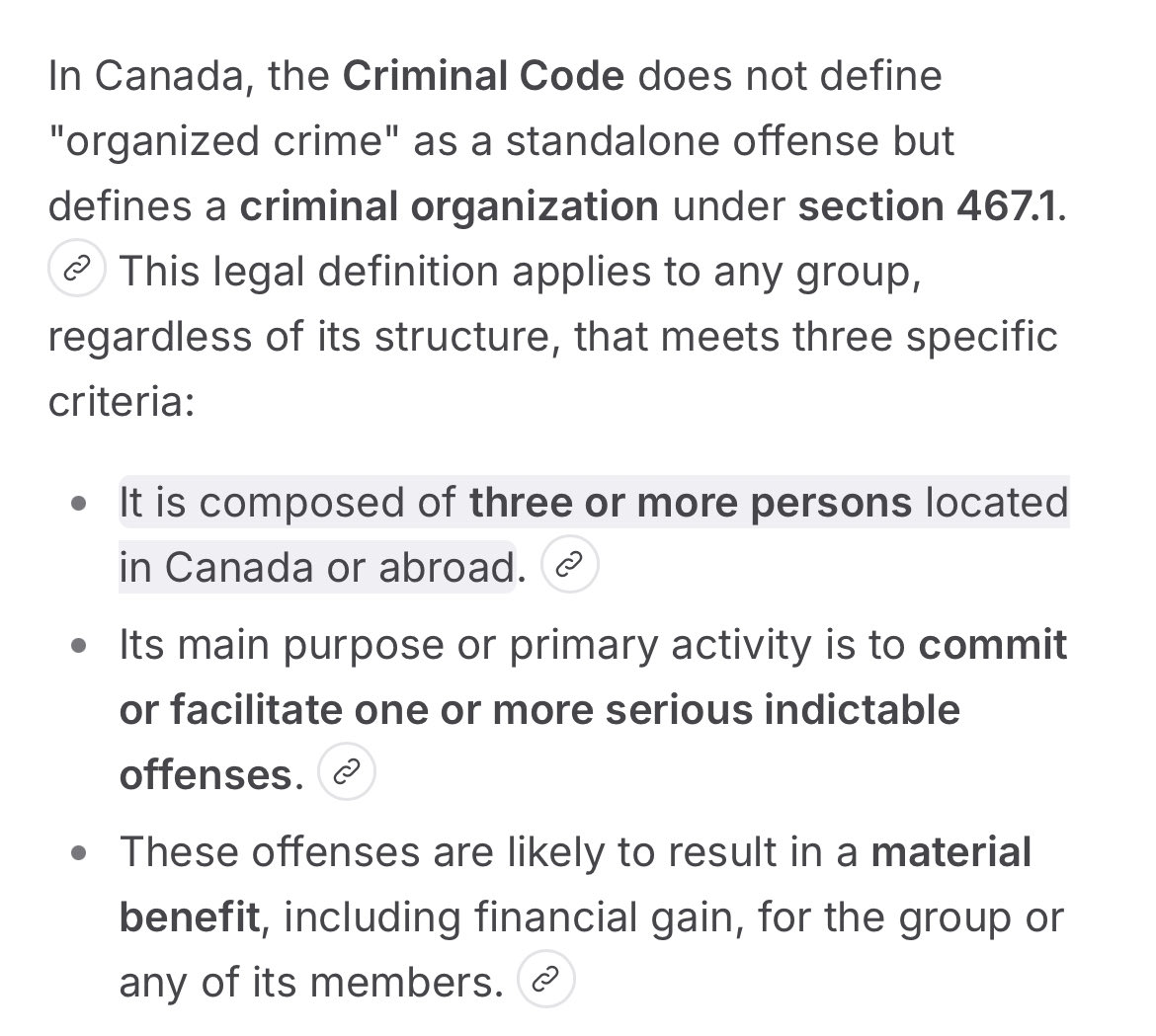mellanson's tweet photo. @cocovid1984 Nos gouvernements correspondent en tous points à la définition du Code Criminel de crime organisé. https://t.co/wyxReNVLGd