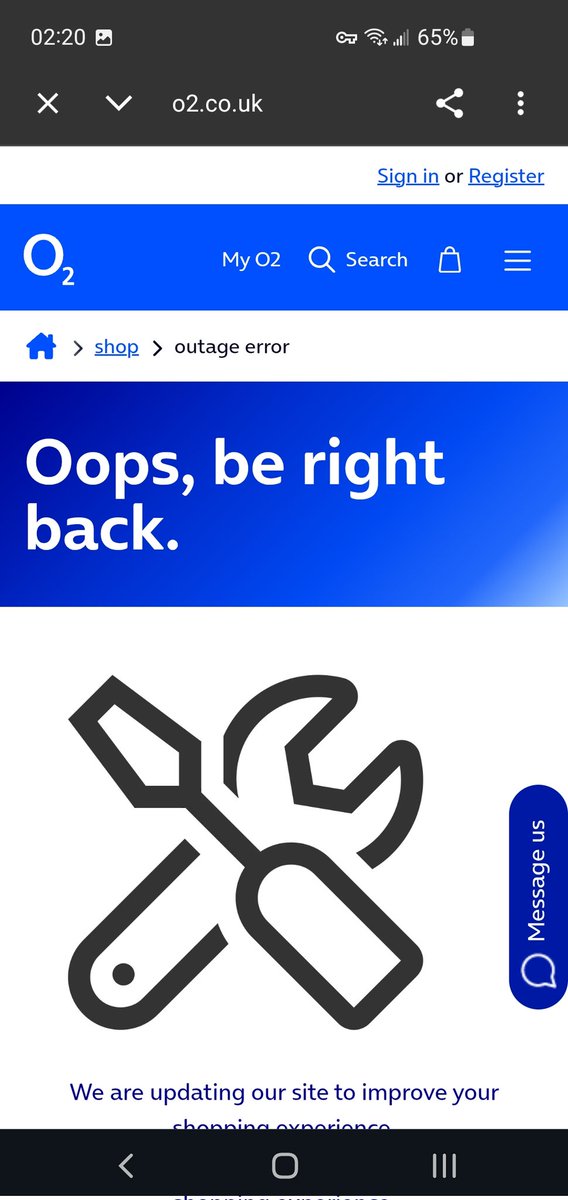 O2 Sign In