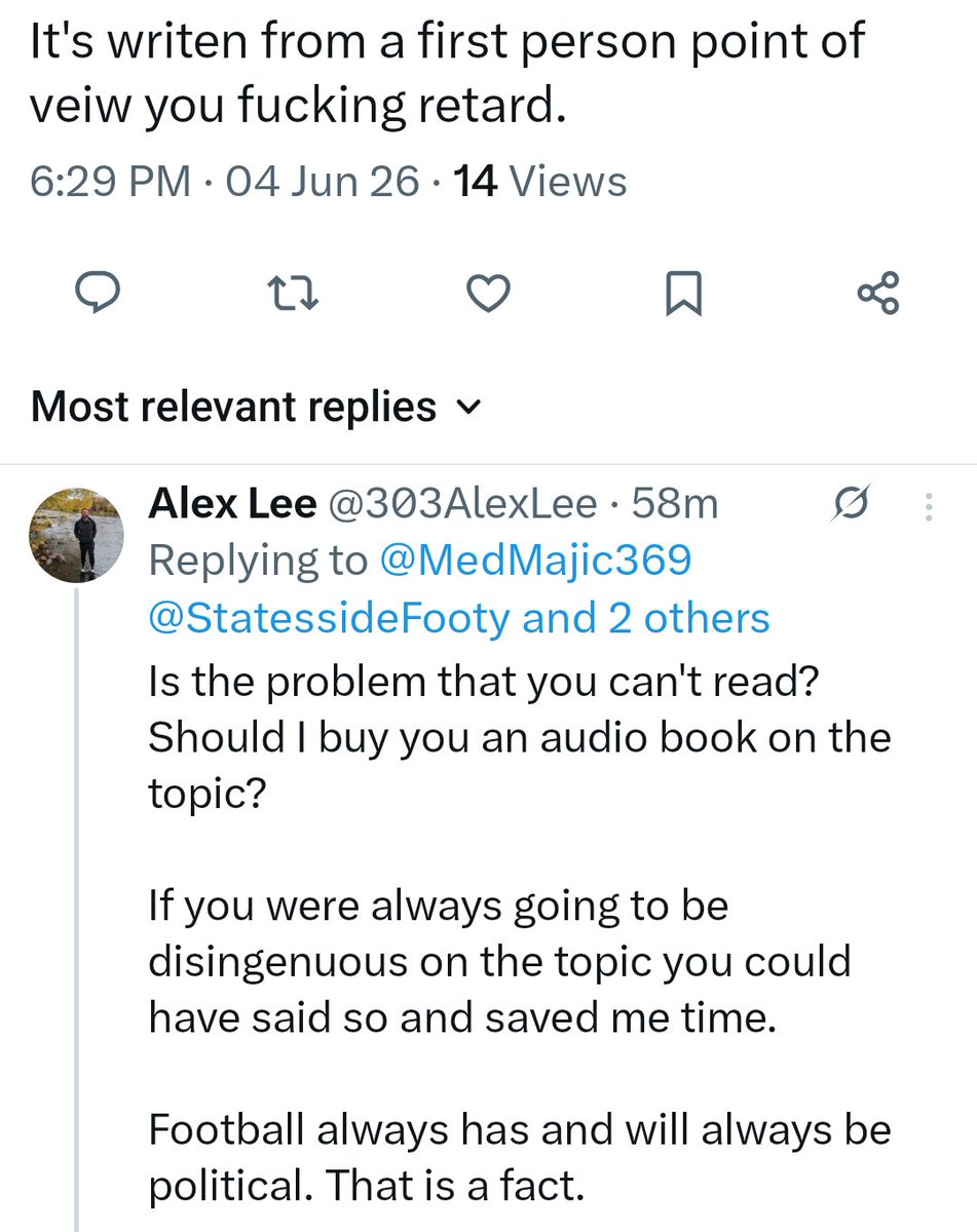 303AlexLee's tweet photo. @MedMajic369 @StatessideFooty @MLShater @ConcacafEdgar Yes, I'm clearly more mad than you are. https://t.co/bXPuAE2VaY