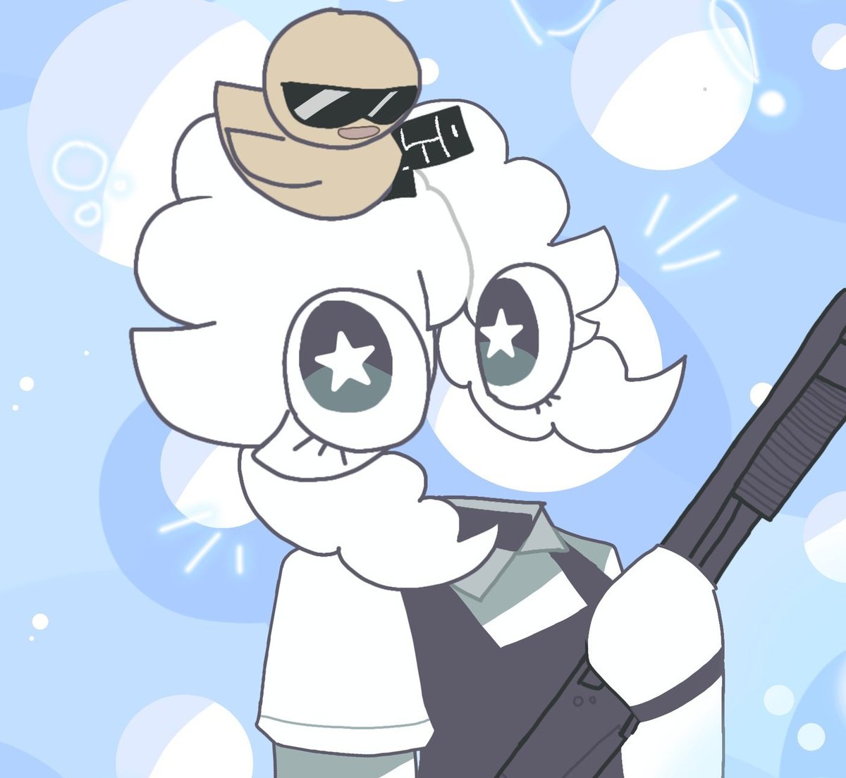_Bubble__FPE_'s tweet photo. "YOU-"

[In a fight or flight reaction, Bubble instantly got up and whirled around, trying to use her tail to attack whoever it was. When she saw it was just Miss Circle, she sighed.]

 "Can you- like... NOT do that?! I nearly mistook you for Oliver..." https://t.co/xtA90bFVqB
