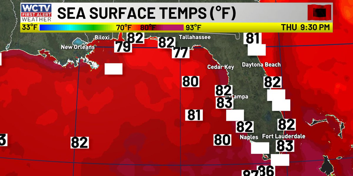 WCTVFirstAlert's tweet photo. Here are current water temperatures in the Gulf. #FLwx https://t.co/KbmjQgTqFU