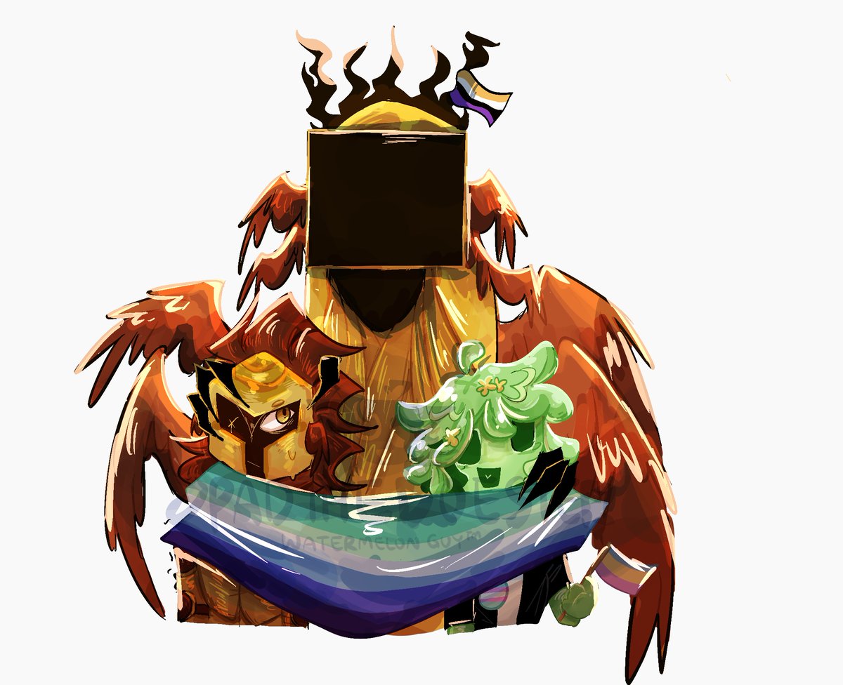 spadsuddevotee's tweet photo. ignore how my #sfawtde designs just always changing lol happy pride month!! #dawtde #slimeknight #slimeking #derking https://t.co/zKfvptFWi1