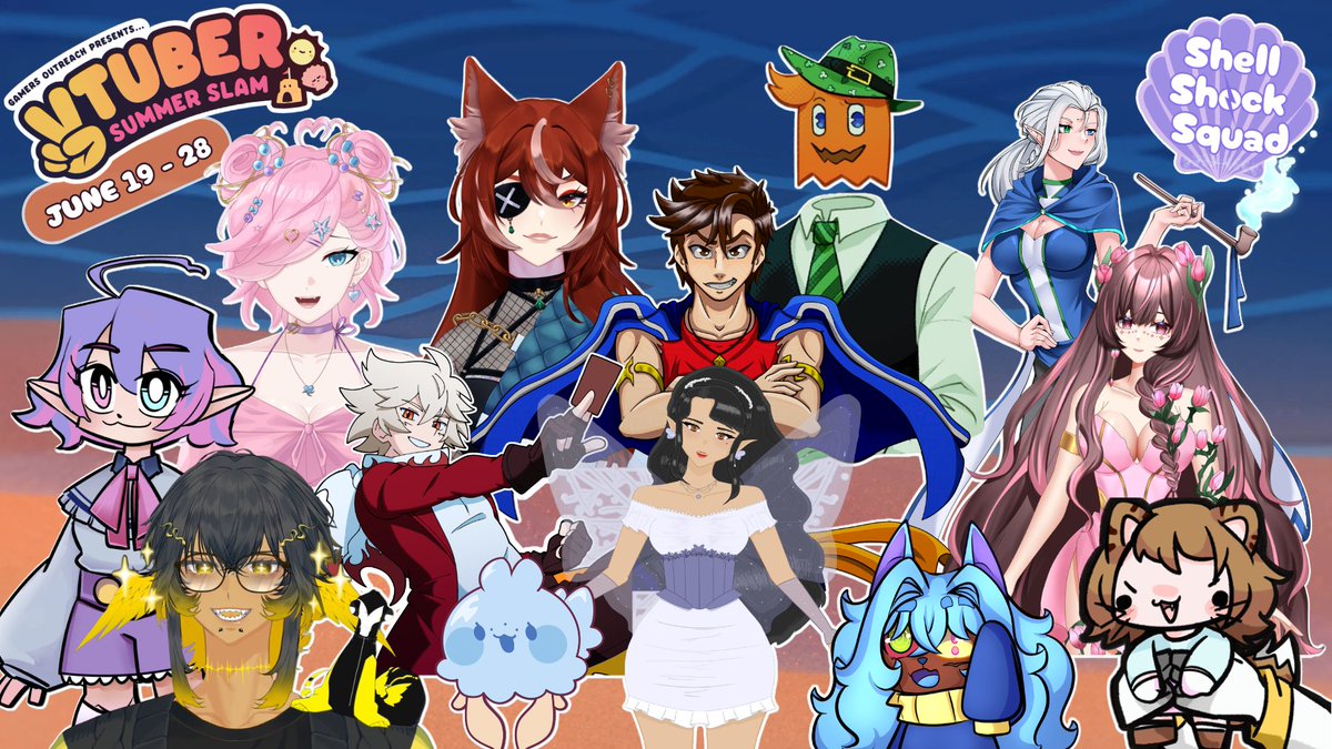 CringingCrisis's tweet photo. ⛱️ VTuber Summer Slam '26 ⛱️

 Shell Shock Squad, is BACK for this years VSS! 

☀️SSS Team:
@C4ndy_Hearts @Ghostral_Hatius 
@HiddenTreaty @RedMaster787 
@System_Mayhem @j3llym3dusa 
@geekxie @Da_Brohan 
@NullifyVT @OPEuphie 
@supertigerfox @sugarmutan 

 #VSS2026 #ShellShockSquad https://t.co/Y1VzFTrF87