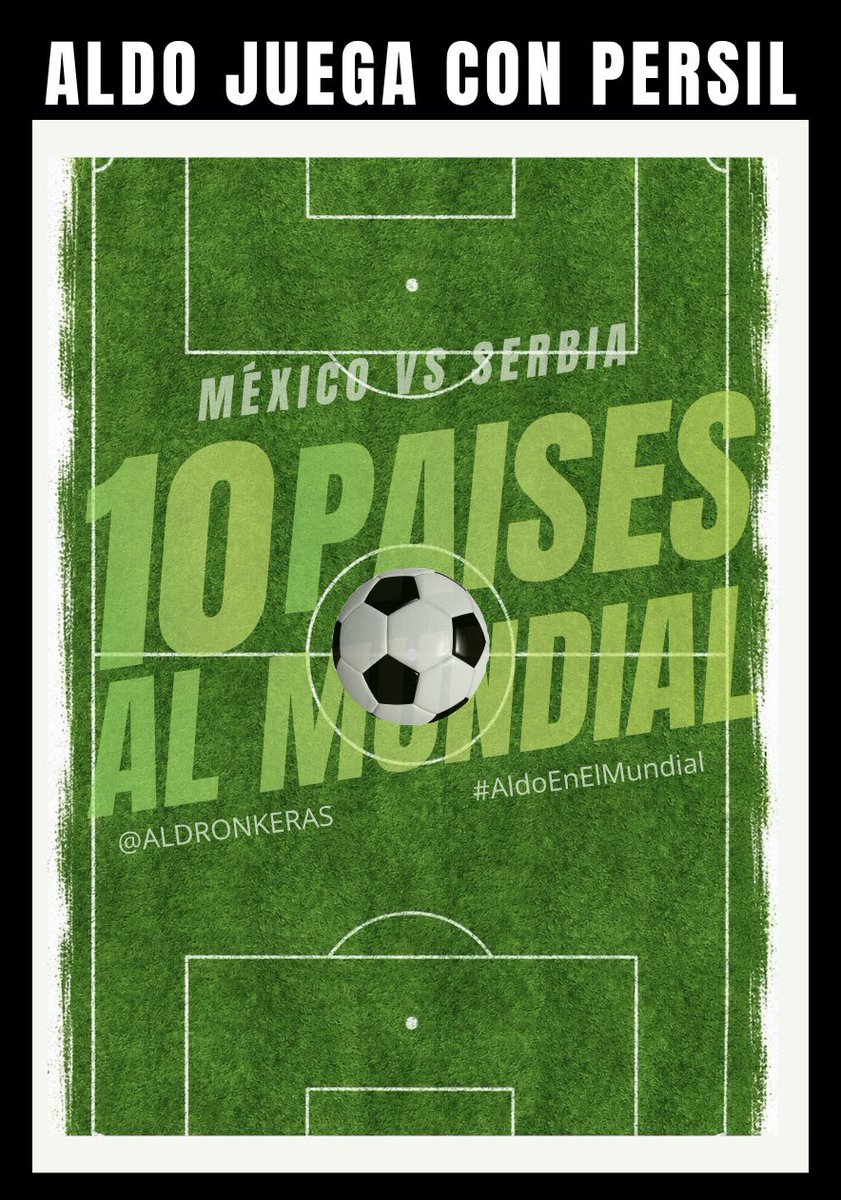ALDRONKERAS's tweet photo. ⚽️TENDENCIA⚽️

Aldo hoy está en el partido para ver jugar la selección con Persil.🔥

Ya entrando al mundial, nombra a 10 países que fueron clasificados para este año🖊️✨

No te olvides del # en los comentarios 🫰🏽

ALDO JUEGA CON PERSIL

#AldoEnElMundial https://t.co/vBOEp7LQTB