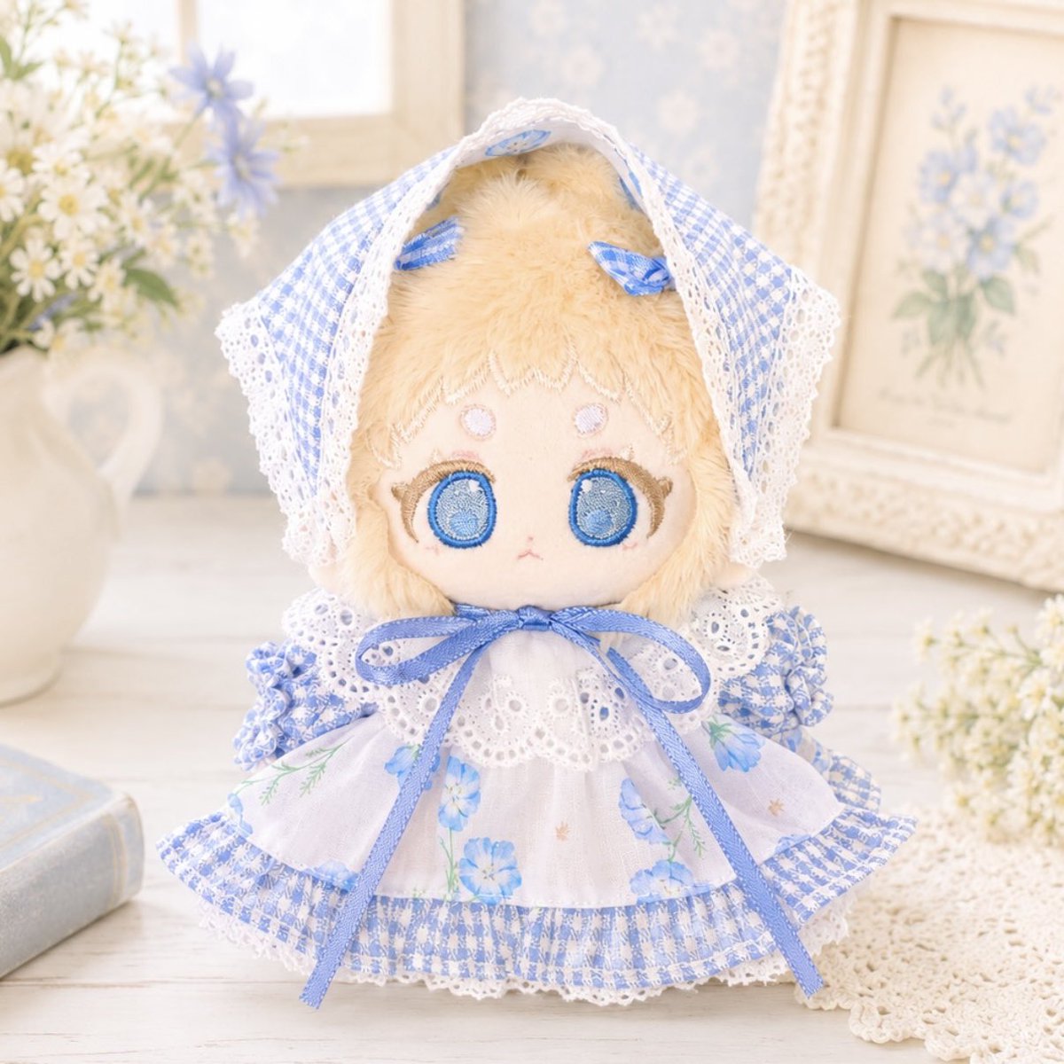 hituji_vlt's tweet photo. ⋆⸜ 𝓝𝓮𝔀 ⸝⋆

ネモフィラ畑のワンピース🕊️

棉花娃娃10cm
プライズ15cm対応

浅草のCosフリマにて販売予定です🌿

#ぬいCosフリマ02 https://t.co/dOcrLHJJsa