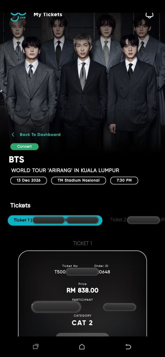IPurpleV_'s tweet photo. Thank god i got the tix yesterday phew, Good luck MY Army for today💪💜 See you BTS!!😚😚 https://t.co/mHtbx5oJJo