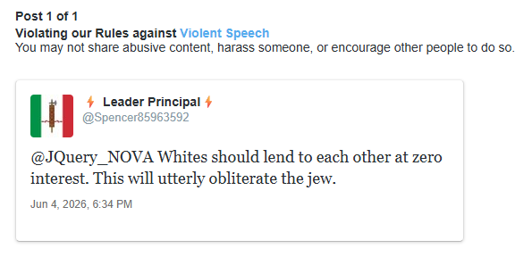 2nd_best_crypto's tweet photo. interesting, not paying interest to jews is violent speech

"Whites should lend to each other at zero interest" https://t.co/TEIoBpExnS