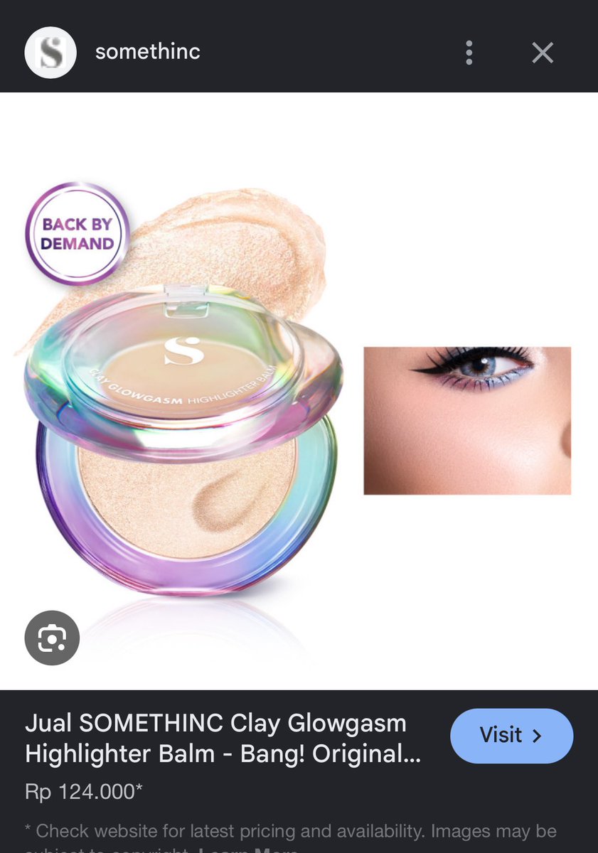 typeofmica's tweet photo. want to sell | highlighter somethinc glowgasm 
isi masih 95%
💰jual 50.000 aja
aku udah ga pake highlighter
beli di official store somethinc ya
exp. 2028 https://t.co/xVBtZo8lVO