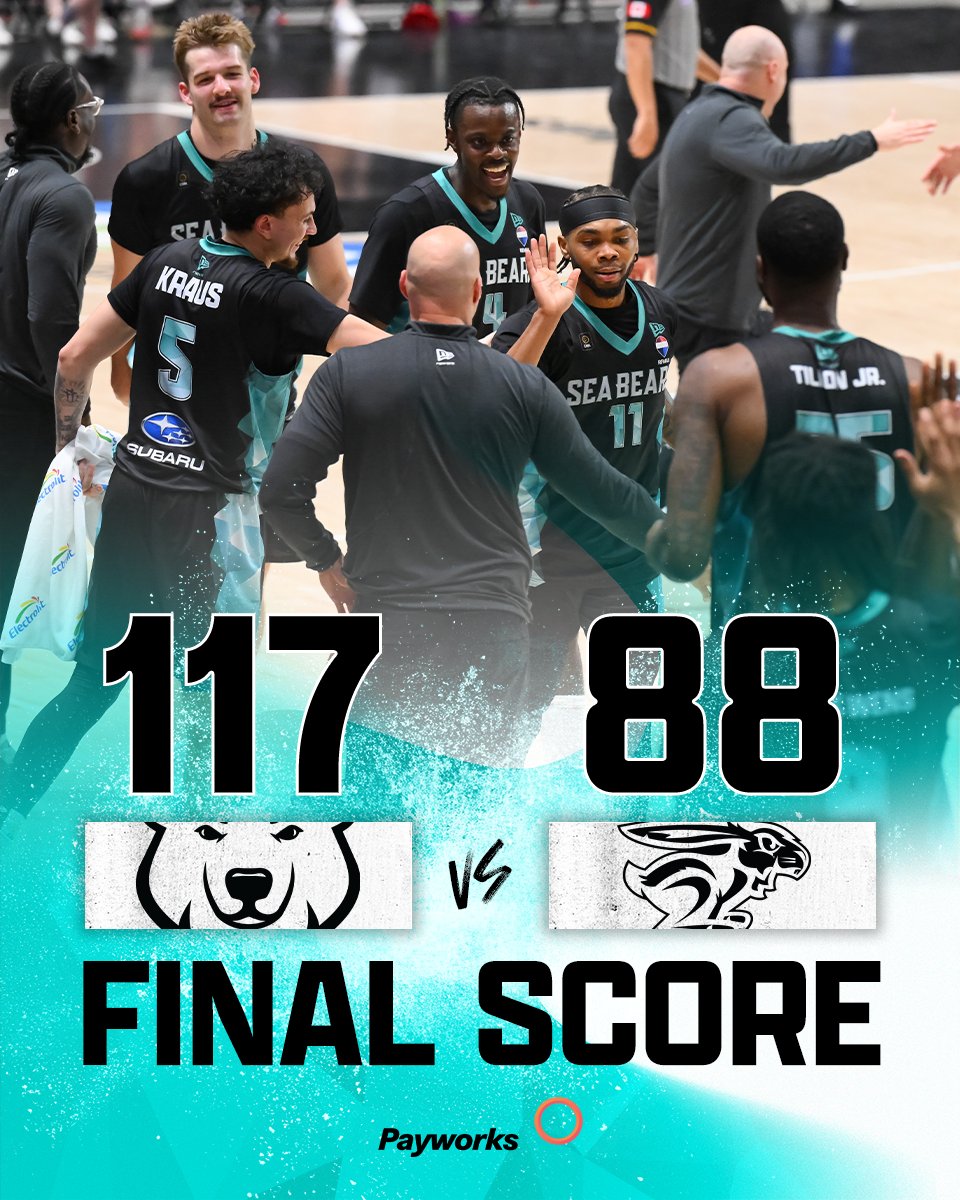 wpgseabears's tweet photo. Statement DUB. 

Our final score, presented by @Payworks https://t.co/lIUFgIvKtm